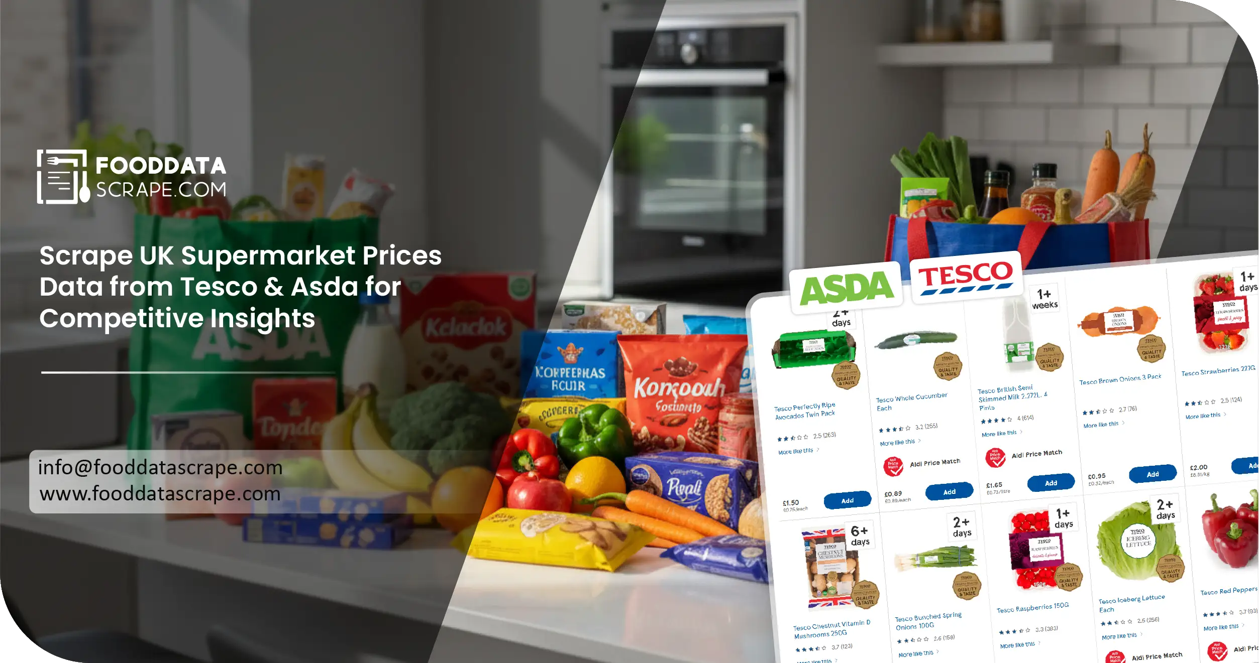 Tesco & Asda UK Supermarket Price Data Scraping